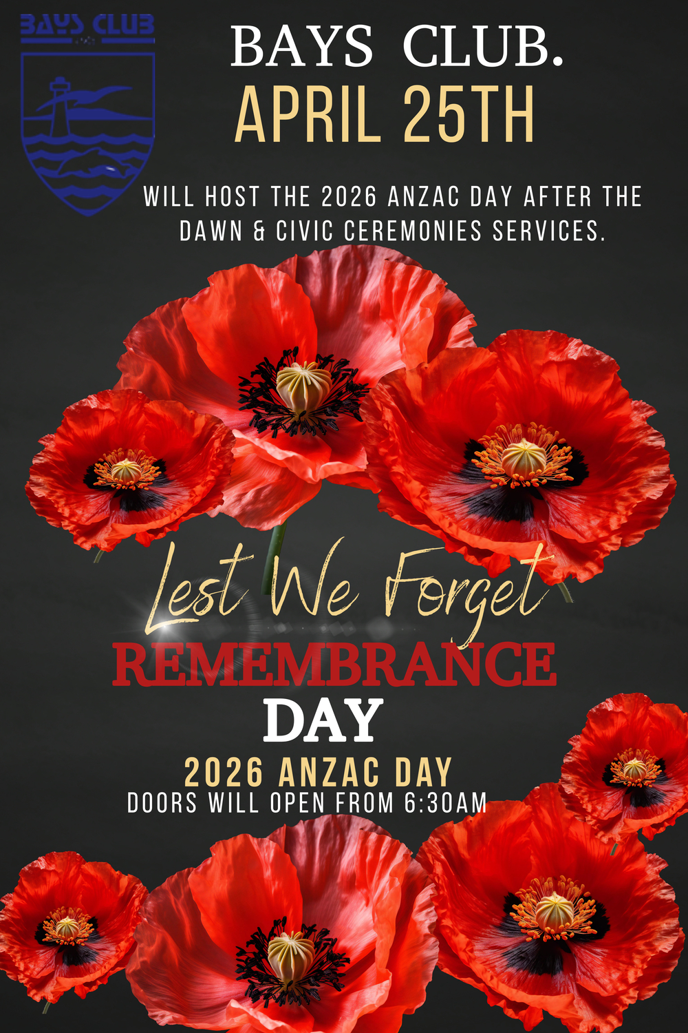 Remembrance Day  2026 ANZAC Day