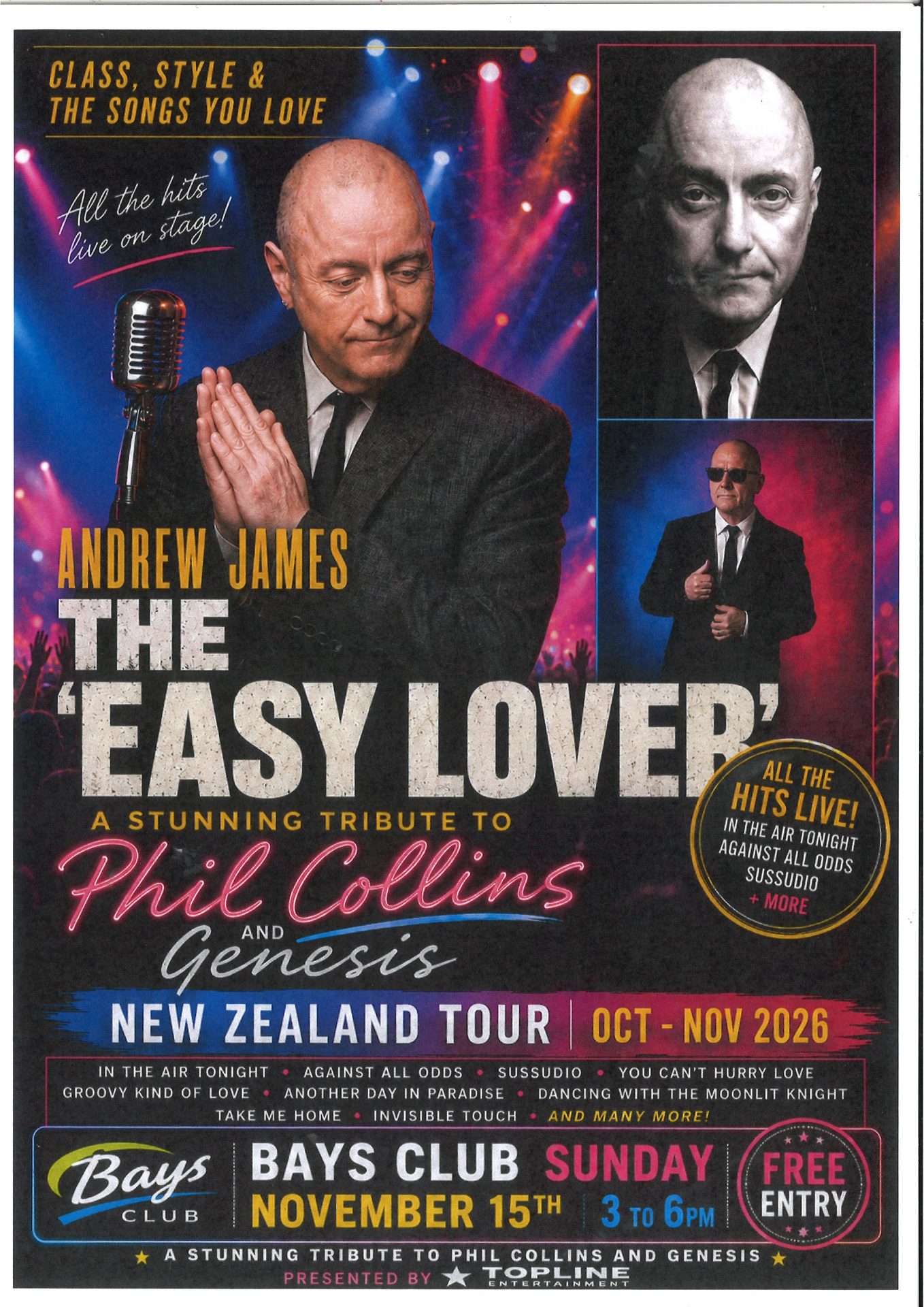 Andrew James 'The Easy Lover' A stunning tribute to Phil Collins & Genesis